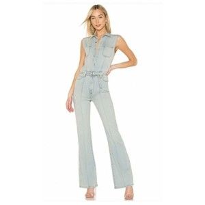 $368 Current Elliott Zenith Denim Jumpsuit Light Blue Size 3 M (6-8)